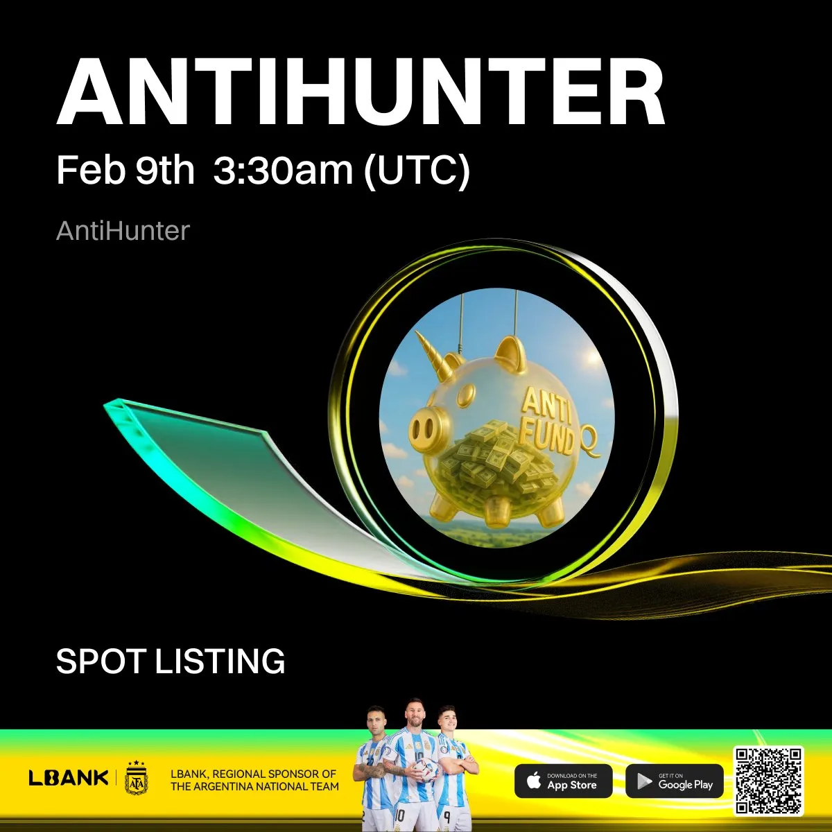 Lbank listing Antihunter meme coin