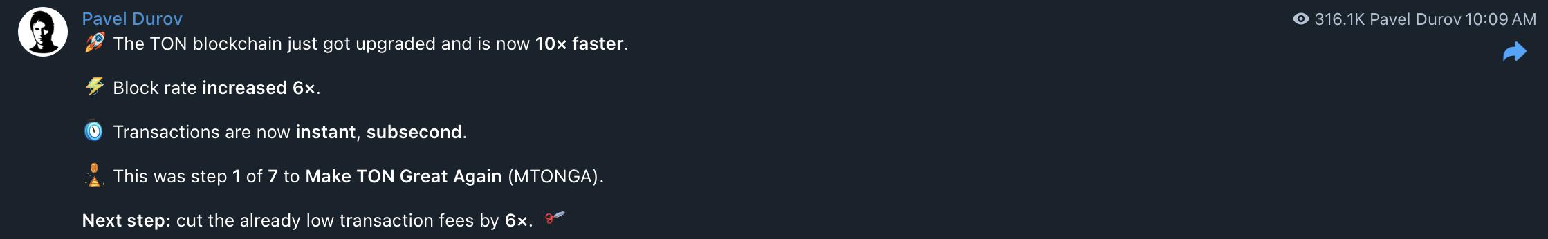 Telegram, TON