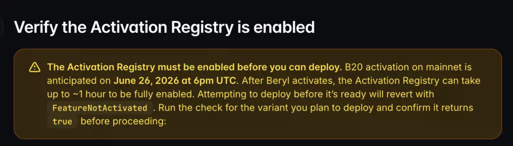 Beryl mainnet activation delayed.